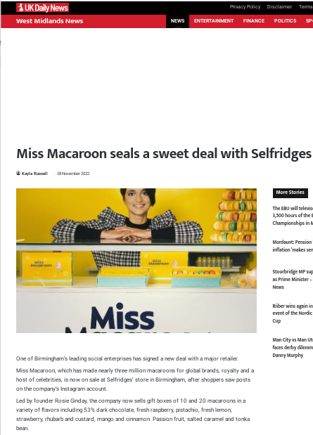 Miss Macaroon on ‘UK Daily News’