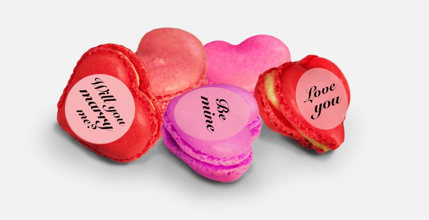 Printed Valentines Heart Macaroons (Back for 2024)