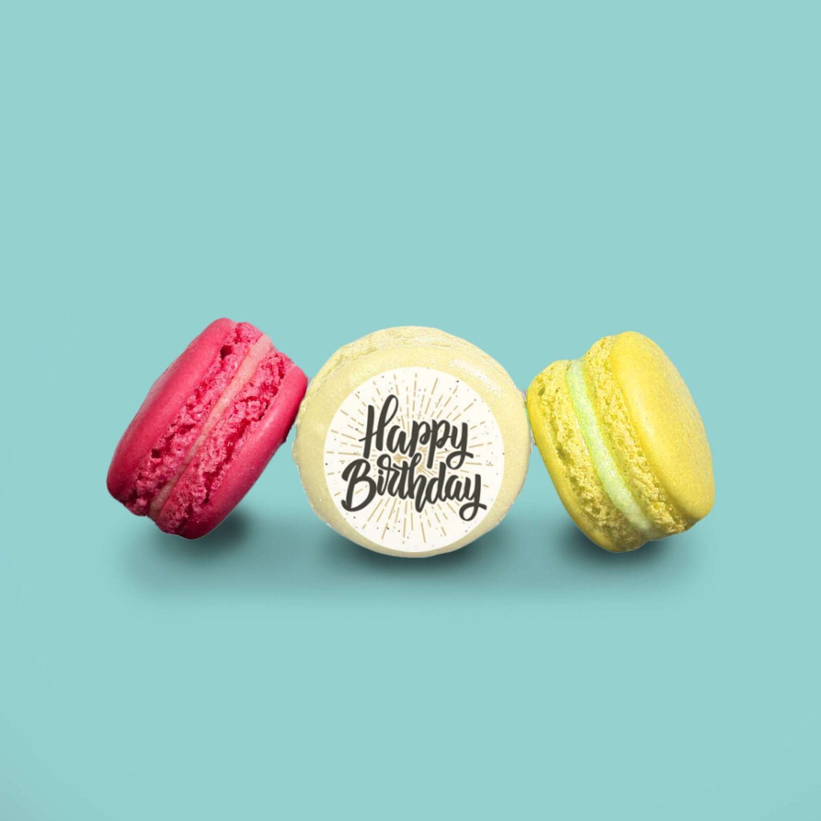 Happy birthday macaroons