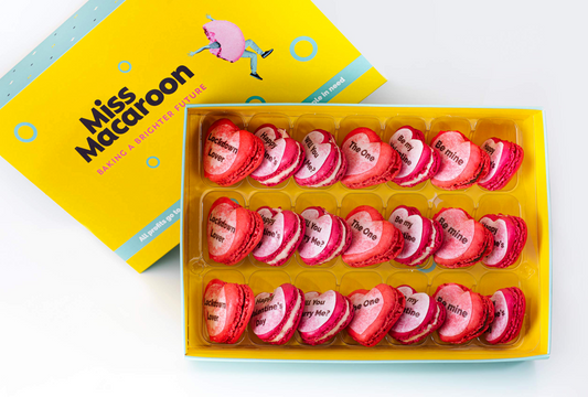 Personalised Printed Valentines Heart Macaroons (Back for 2024)