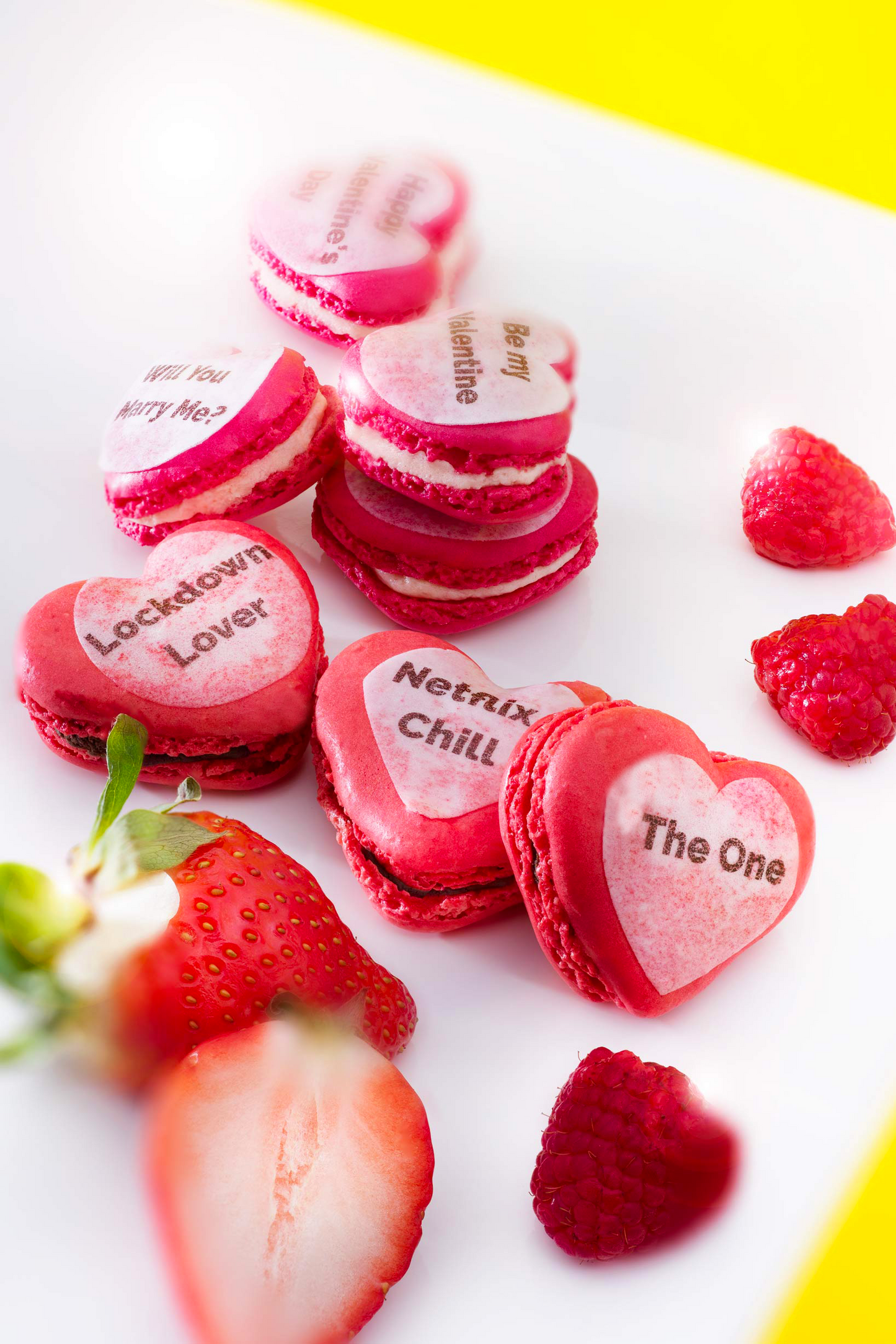 Personalised Printed Valentines Heart Macaroons (Back for 2024)